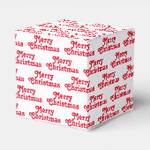 メリークリスマス赤い白いパターンかわいい休日 フェイバーボックス (裏面サイド)