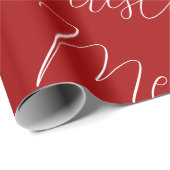 メリークリスマス赤い白い手書きの書道 ラッピングペーパー (ロールコーナー)