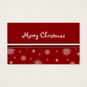 メリークリスマス赤い白い雪の結晶ギフトラベル (裏面)