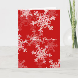 メリークリスマス赤い白い雪の結晶ミニマル シーズンカード