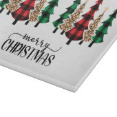 メリークリスマス赤い緑の格子木 カッティングボード (角)