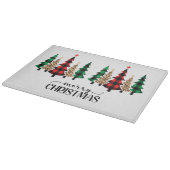 メリークリスマス赤い緑の格子木 カッティングボード (角)