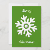 メリークリスマス赤い緑の白い雪片 シーズンカード (正面)