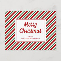 メリークリスマス赤い緑の白パタストライプのーン