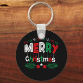 メリークリスマス赤い緑の白 キーホルダー (正面)