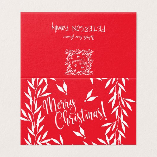 メリークリスマス赤い葉あなたの写真の文字内 (外部フラット)