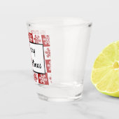 メリークリスマス赤と白の雪片 ショットグラス (右)