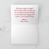 メリークリスマス赤と白の雪片 シーズンカード (内部)