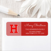 メリークリスマス赤と白ストライプ休日 ラベル (インサイチュ)