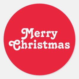メリークリスマス赤と白モダン可愛い ラウンドシール