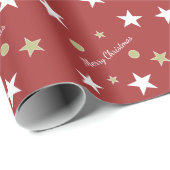 メリークリスマス赤と緑と星 ラッピングペーパー (ロールコーナー)