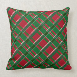 メリークリスマス赤と緑の格子枕20x20 クッション