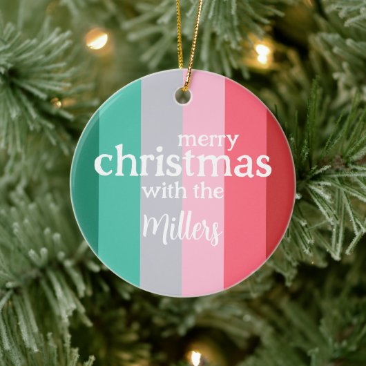 メリークリスマス赤と緑 セラミックオーナメント (ツリー)