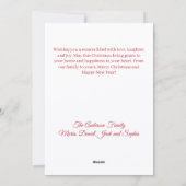 メリークリスマス赤のレトロな写真カード シーズンカード (裏面)