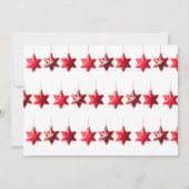 メリークリスマス赤の星と文字フラットカード (裏面)