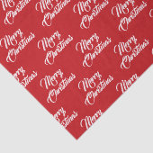 メリークリスマス赤カスタム白エレガント文字 薄葉紙 (詳細)