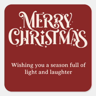 メリークリスマス赤クリスマスステッカー スクエアシール