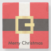 メリークリスマス赤サンタスーツ ストーンコースター (正面)