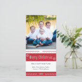 メリークリスマス赤ストライプ白 シーズンカード (スタンド正面)