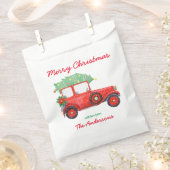 メリークリスマス赤トラックの休日のお気に入りバッグ フェイバーバッグ (クリップ留めされた状態)