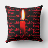 メリークリスマス赤フレイムキャンドル クッション (裏面)