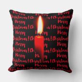 メリークリスマス赤フレイムキャンドル クッション (正面)