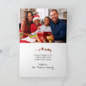 メリークリスマス赤ポインセチア黒写真内 シーズンカード (内部)