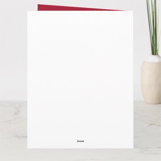 メリークリスマス赤ポインセティアス緑の白 カード (裏面)