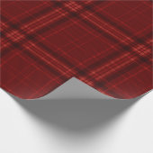 メリークリスマス赤マルーンのプレイドパターン ラッピングペーパー (角)