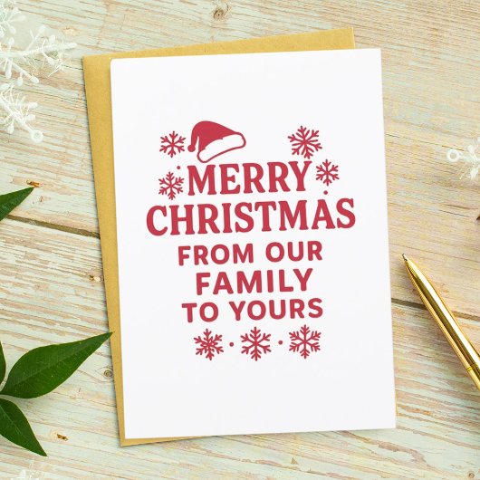 メリークリスマス赤モダン白フォトカード シーズンカード