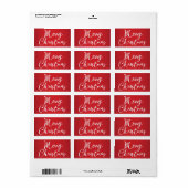 メリークリスマス赤ラベル ラベル (フルシート)