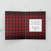 メリークリスマス赤素朴バッファローのプレイド写真 シーズンカード (内部)