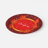 メリークリスマス赤金ゴールド雪7» ペーパープレート (アングル)