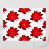 メリークリスマス赤5枚の写真レッドポインセチア 箔シーズンポストカード (裏面)