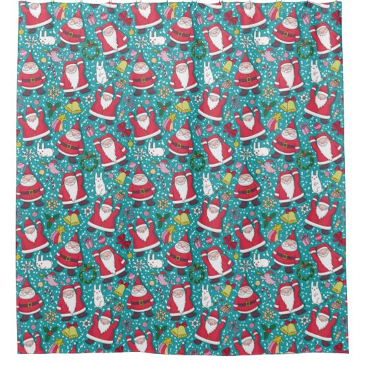 メリークリスマス踊りサンタ シャワーカーテン (正面)