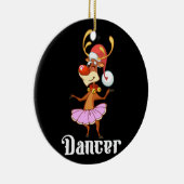 メリークリスマス踊りトナカイかわいいディアダンサー セラミックオーナメント (右)