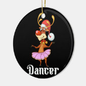 メリークリスマス踊りトナカイかわいいディアダンサー セラミックオーナメント (左)