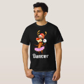 メリークリスマス踊りトナカイかわいいディアダンサー Tシャツ (正面フル)
