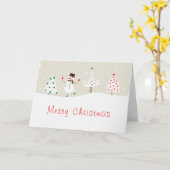 メリークリスマス踊り雪だるま カード (黄色い花)
