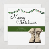 メリークリスマス軍隊をテーマにした有難う ノートカード (正面/裏面)