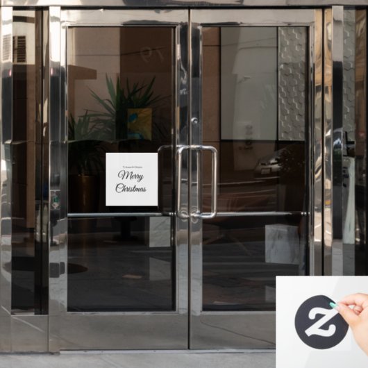 メリークリスマス追加の名前文字カスタム家族の贈り物 ウィンドウサイン (オフィスドア)