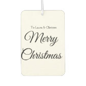 メリークリスマス追加の名前文字カスタム家族の贈り物 カーエアーフレッシュナー (正面)