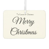 メリークリスマス追加の名前文字カスタム家族の贈り物 カーエアーフレッシュナー (裏面)