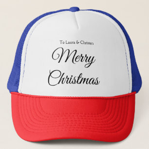 メリークリスマス追加の名前文字カスタム家族の贈り物 キャップ
