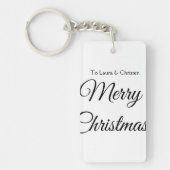 メリークリスマス追加の名前文字カスタム家族の贈り物 キーホルダー (正面)