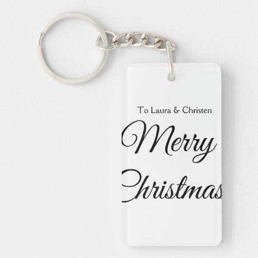 メリークリスマス追加の名前文字カスタム家族の贈り物 キーホルダー (正面)