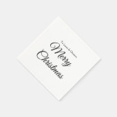 メリークリスマス追加の名前文字カスタム家族の贈り物 スタンダードカクテルナプキン (角)