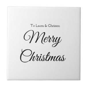 メリークリスマス追加の名前文字カスタム家族の贈り物 タイル
