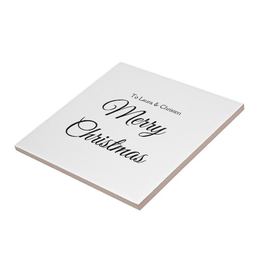 メリークリスマス追加の名前文字カスタム家族の贈り物 タイル (側面)
