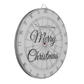 メリークリスマス追加の名前文字カスタム家族の贈り物 ダーツボード (正面左)